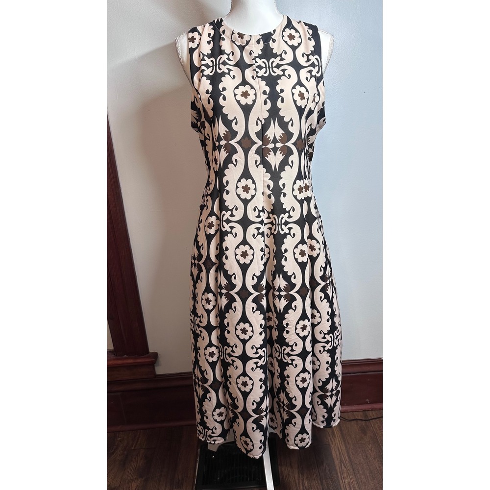 The Lulo Project TLP Maxi Paisley Crepe Dress Multicolor Sleeveless Medium